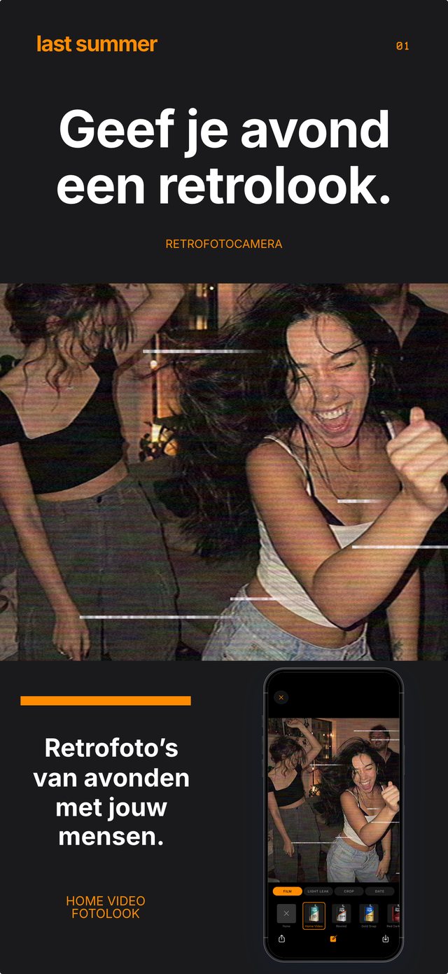 Vrienden die dansen op een huisfeest met de filmrol Home Video, naast het camerascherm van Last Summer