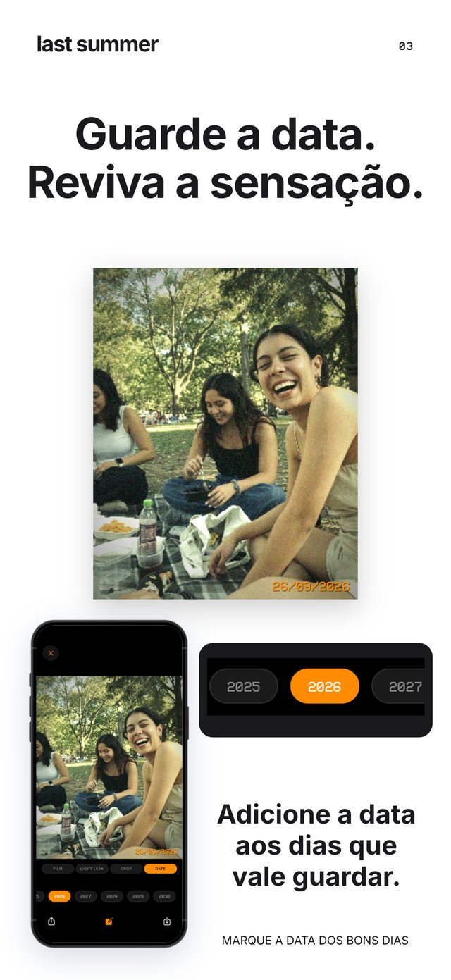 Um piquenique no parque com a data laranja 26/09/2026 e o seletor de ano embaixo